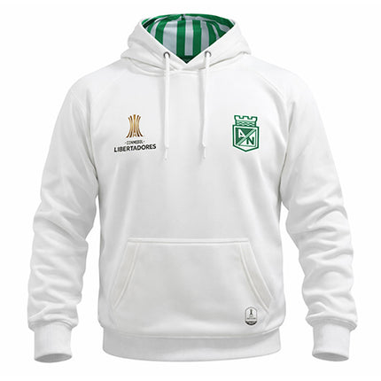 Hoodie Atlético Nacional Oficial conmebol libertadores la gloria eterna blanco