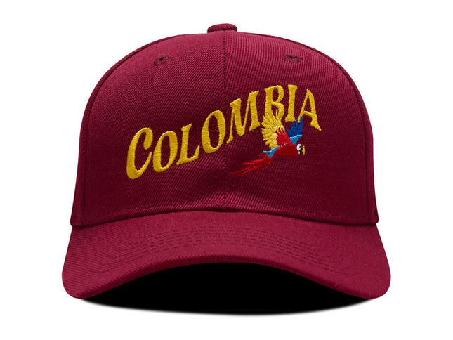 Gorra DJ caps Souvenir Colombia guacamaya vinotinto