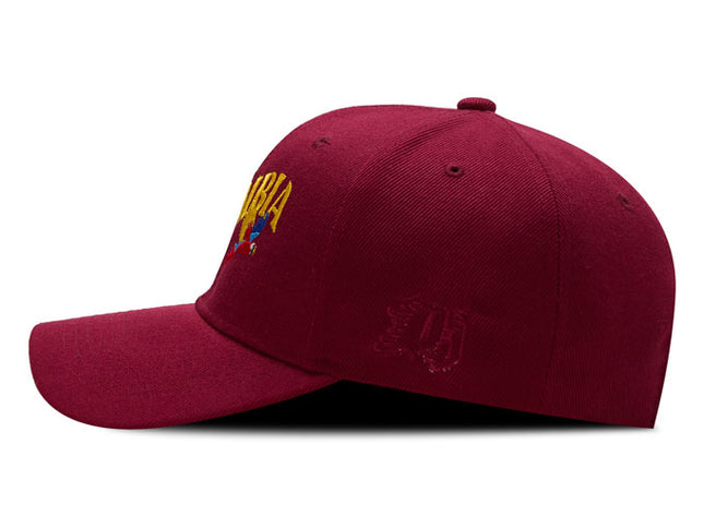 Gorra DJ caps Souvenir Colombia guacamaya vinotinto
