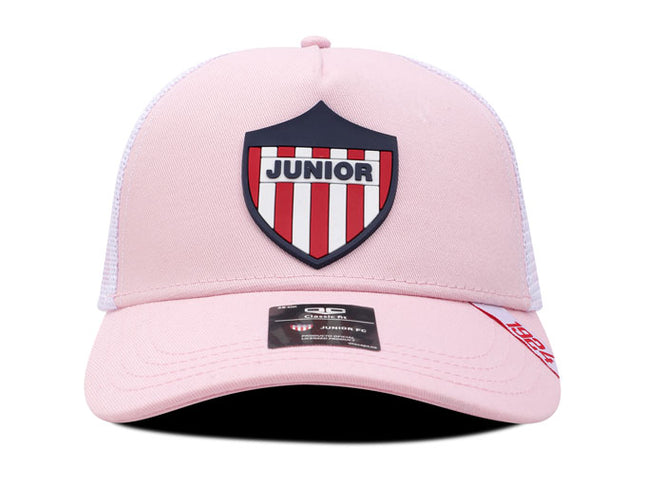 Gorra Junior FC Oficial de Malla FJL-007 rosa/blanco