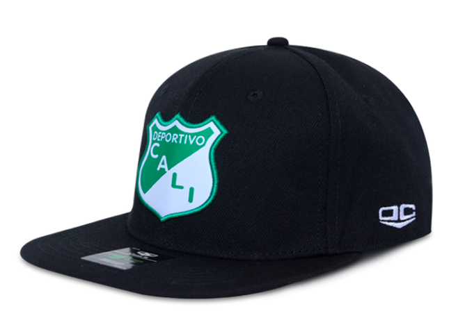 Gorra Deportivo Cali Oficial OC Caps Plana negra