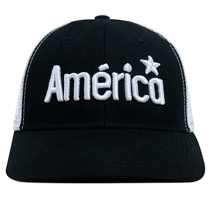 Gorra América de Cali Oficial OC Caps de Malla Negro/Blanco