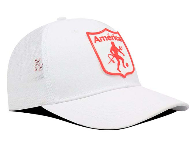 Gorra América de Cali Oficial OC Caps blanca malla