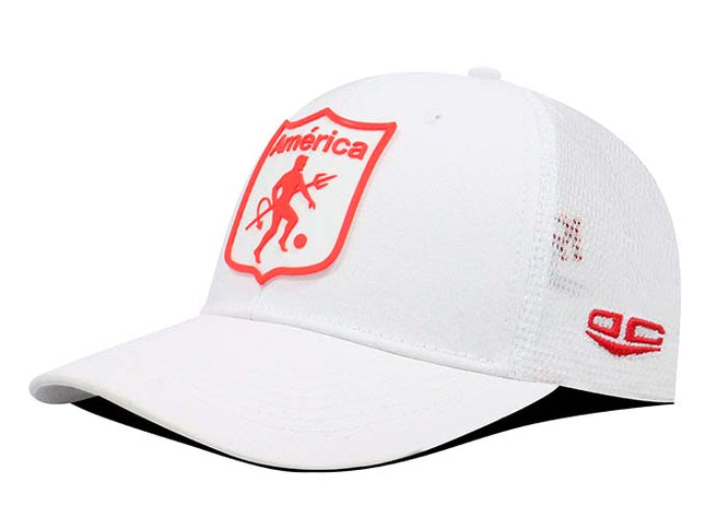 Gorra América de Cali Oficial OC Caps blanca malla