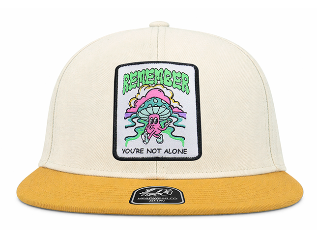 Gorra plana DJ Remember you´re not alone beige/amarillo