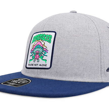 Gorra plana DJ Remember you´re not alone gris/azul