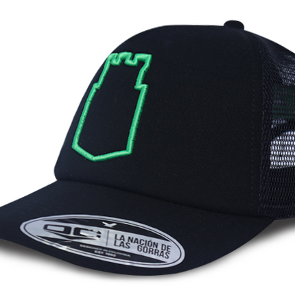 Gorra Atlético Nacional Oficial de Malla Negro Reborde