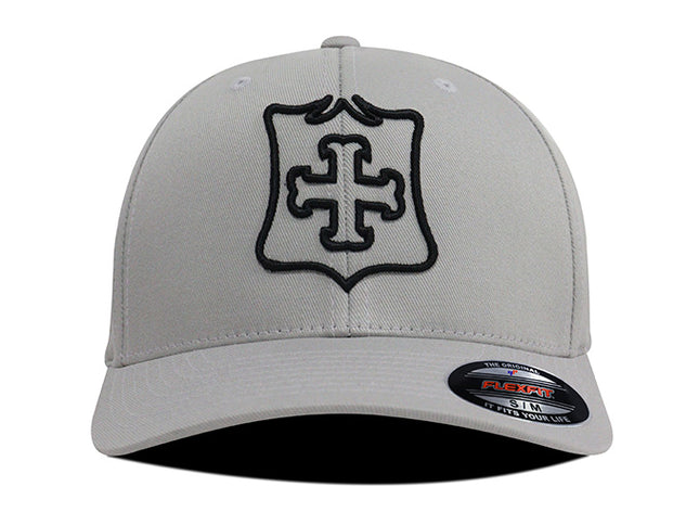 Gorra Independiente Santa Fe Oficial Flexfit 6277 gris escudo vintage